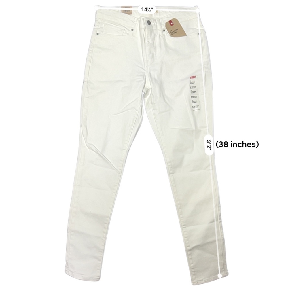 NWT — Levi’s: Levi Strauss & Co. Denim Mid-Rise Shaping Skinny Jeans in White - Picture 7 of 7